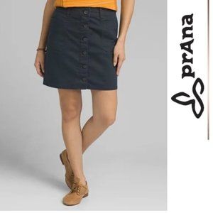 Prana Kara Denim Button Front Skirt Midnight Wash Sample size 16